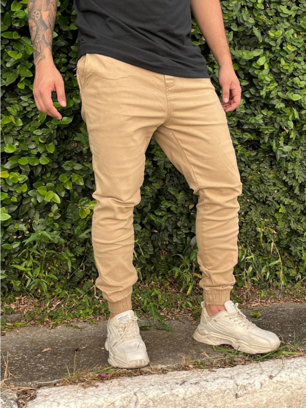 Beige Jogger Pants